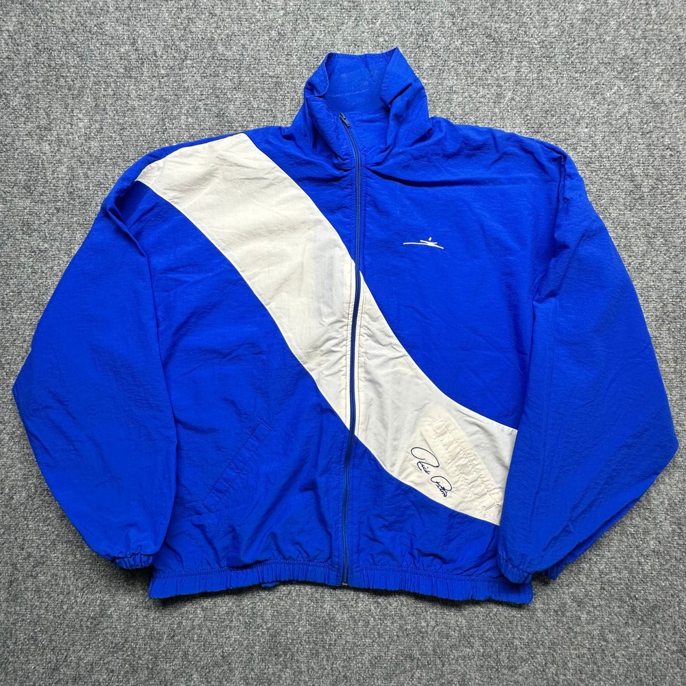 Vintage Actionwear Rick Petino Windbreaker Jacket Blue‎ Colorblock XL 90s